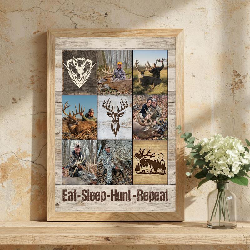 Personalized Hunting Photo Collage Canvas For Outdoorsmen Memories