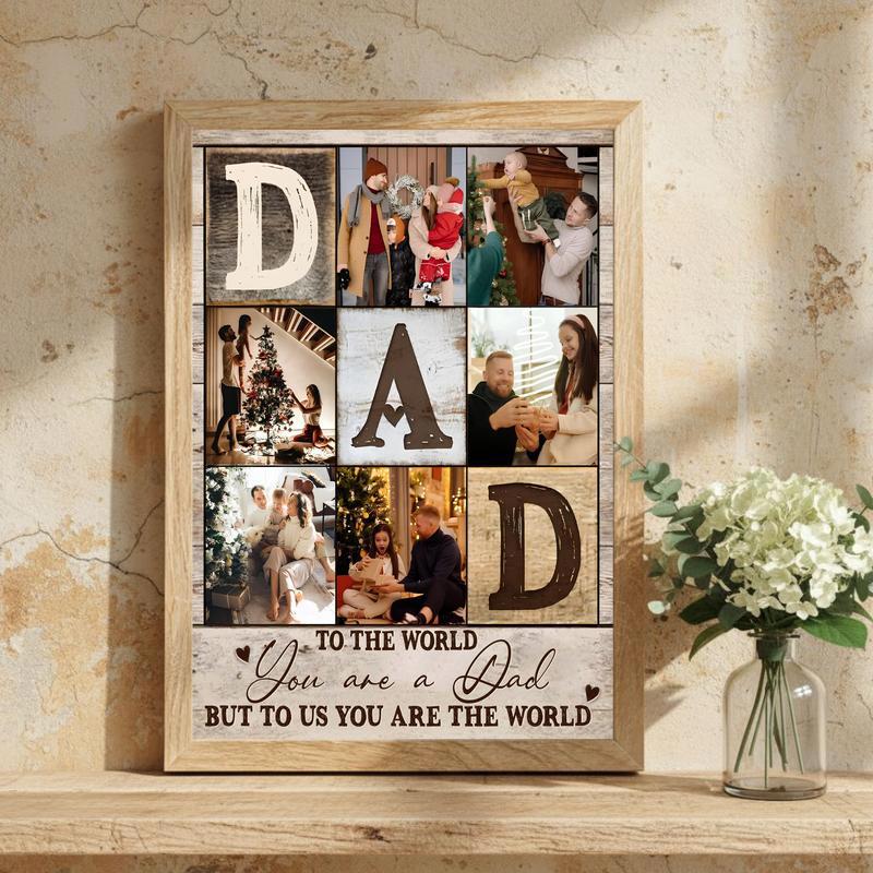 A Father's World in Photos Personalized Collage Canvas