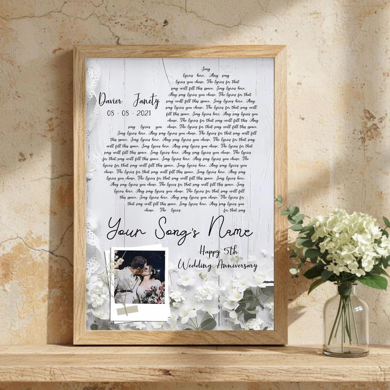 Personalized Anniversary Song Canvas Wall Art for Couple