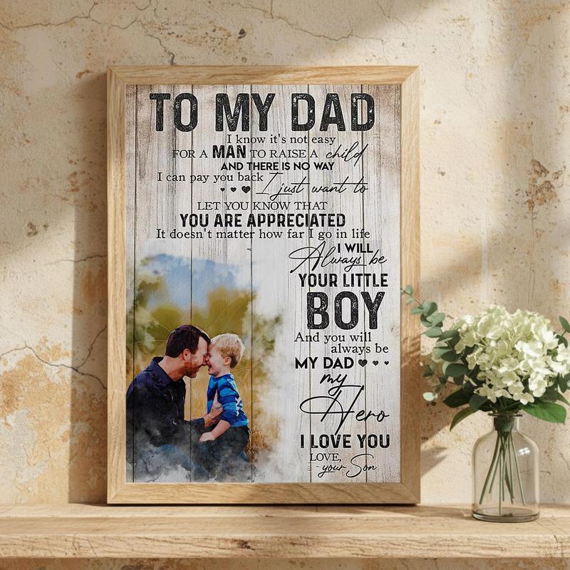 Personalized Son-to-Dad Canvas Gift, Your Little Boy's Promise 