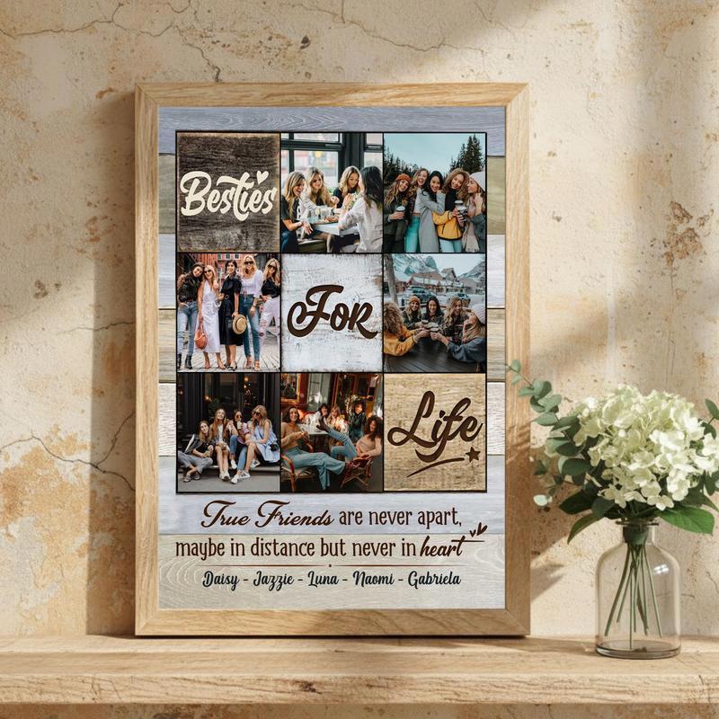 Soulmate Bestie Photo Collage Gift - Personalized Keepsake Canvas