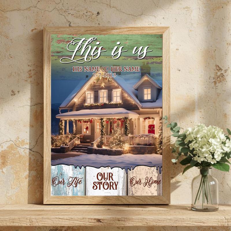 Custom Reunion Photo Canvas Our Family's Christmas Story
