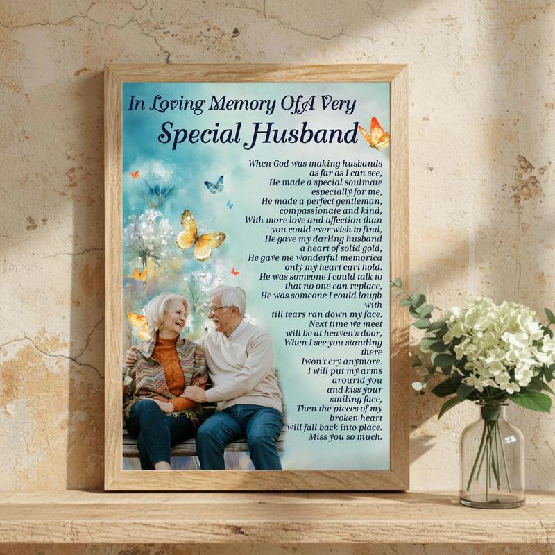 Your Memory Lives On - Personalized Husband Memorial Canvas