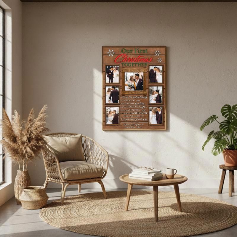A Couple's First Christmas & 1st Anniversary Photo Collage Canvas