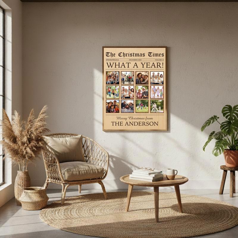 A Year To Remember - Personalized Christmas Photo Collage Canvas