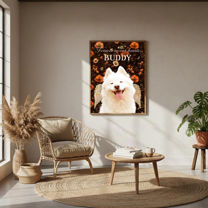 Beloved Dog Memorial Photo Keepsake For Fall Tribute Canvas
