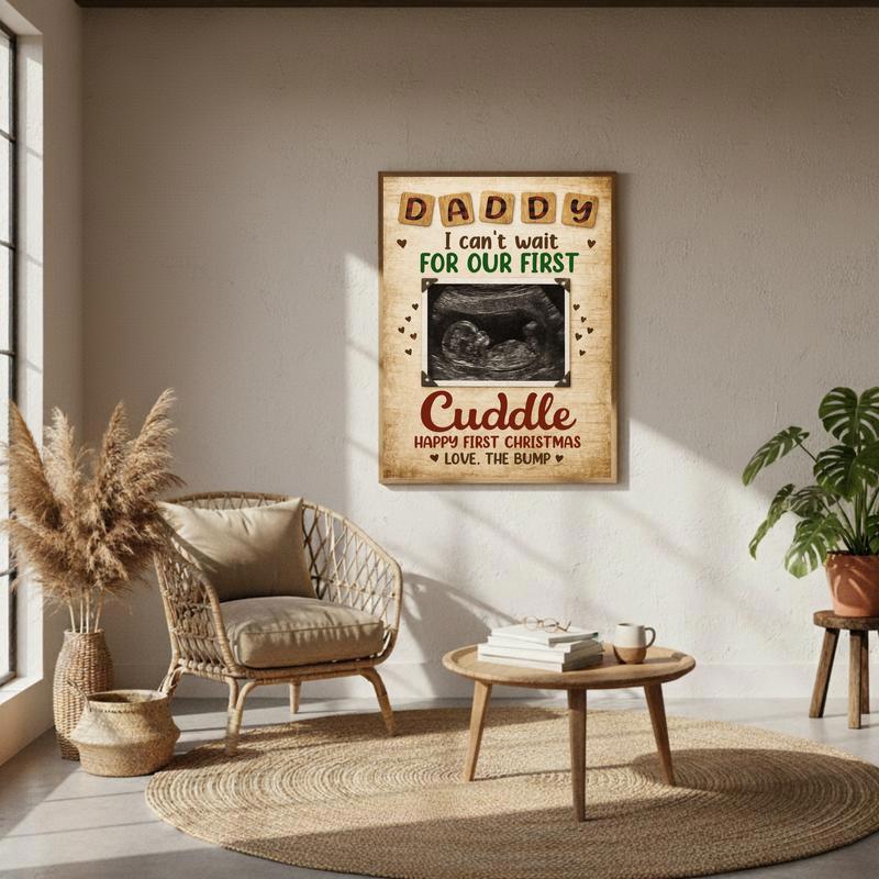 Bump's First Gift - Personalized Ultrasound Christmas Canvas