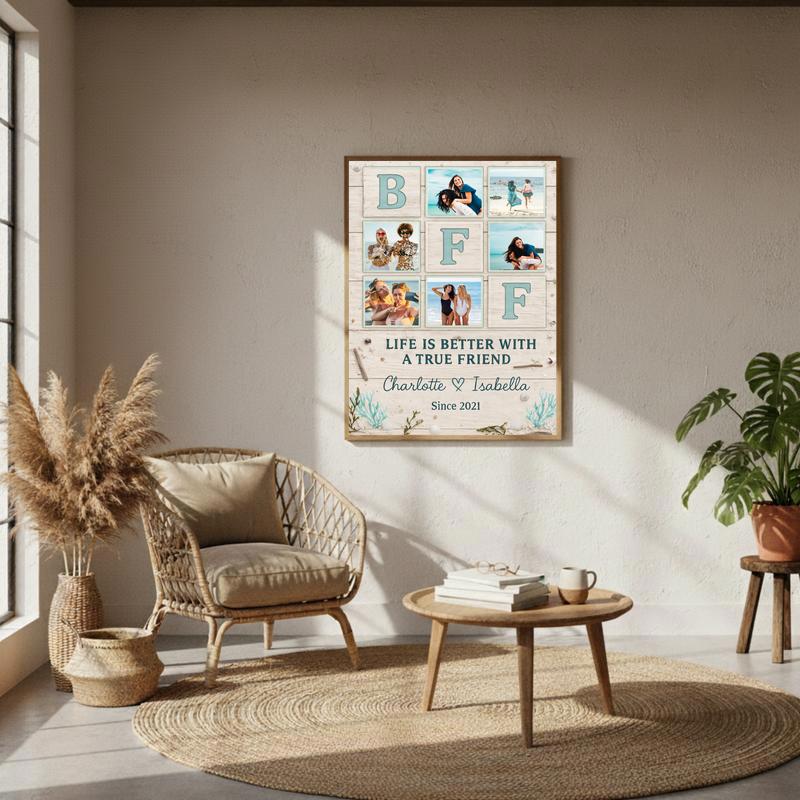 Coastal Vibe Friendship Keepsake - Best Friend Forever Canvas