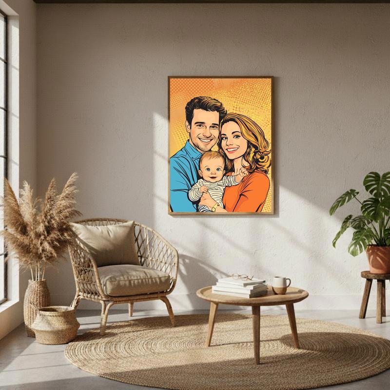 Modern Art Splash Personalized Family Pop Art Canvas