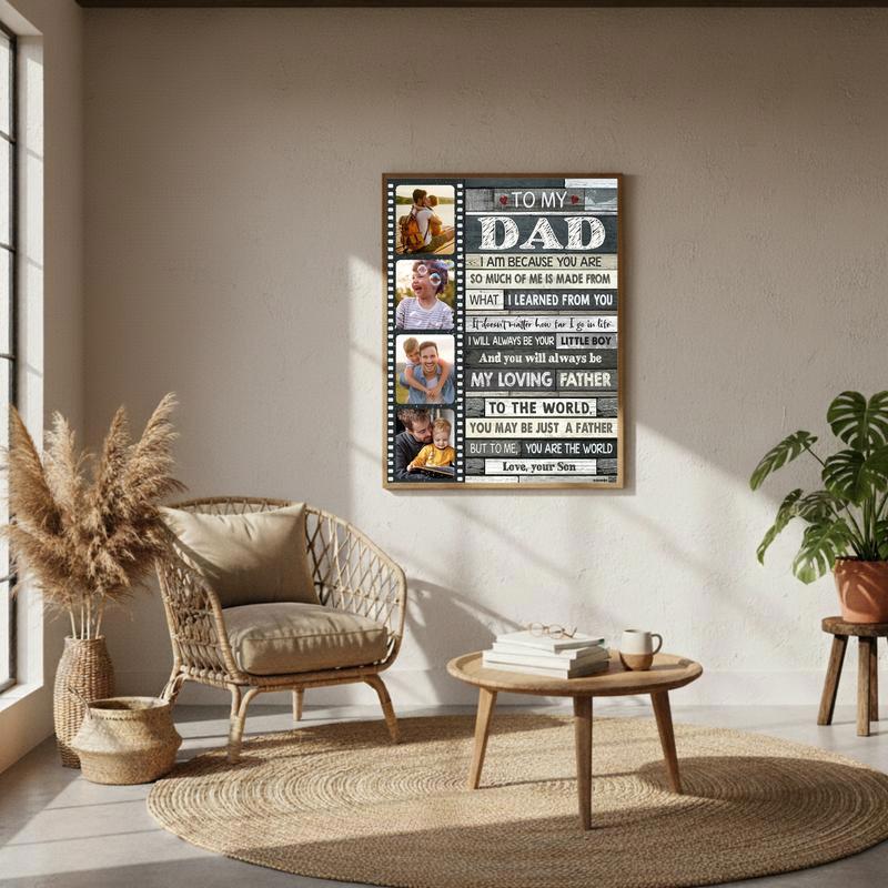 Son's Message of Love Dad's Custom Canvas Keepsake