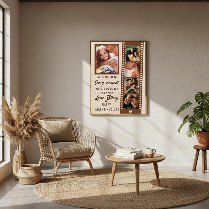 Film Strip Canvas - Personalized Love Story Photo Valentine Gift
