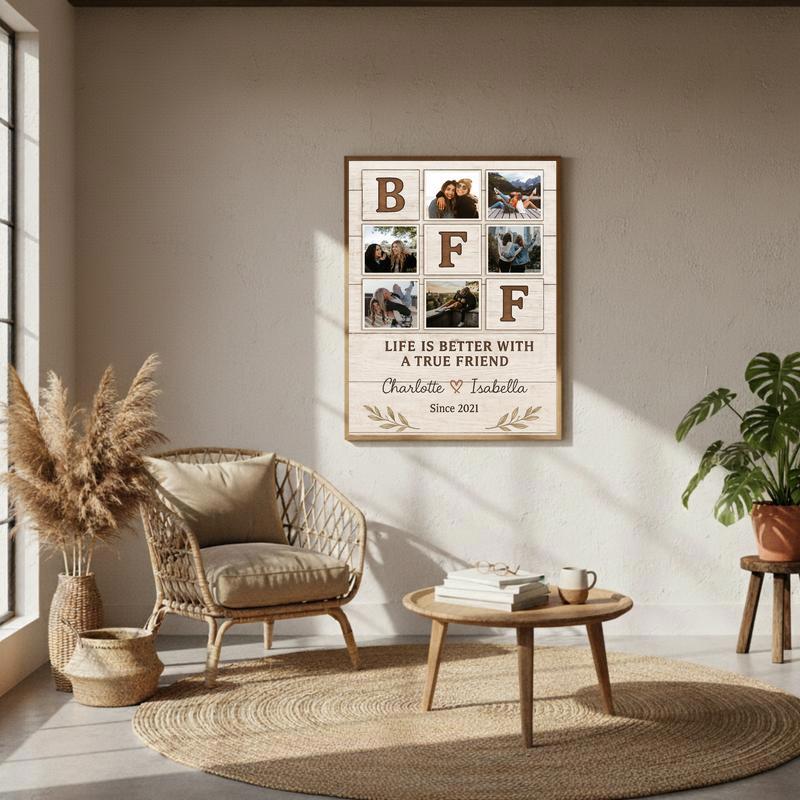 Forever Friends Personalized Rustic Photo Collage Canvas