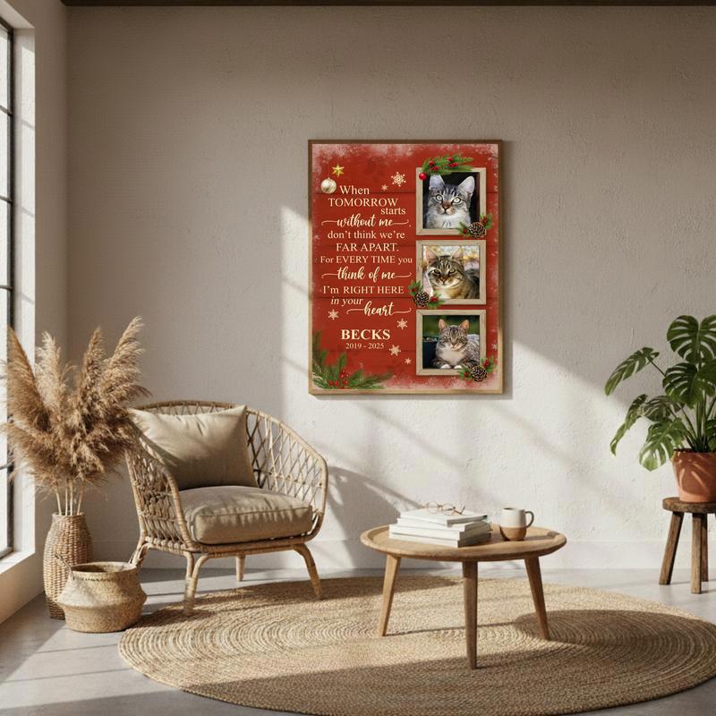 Forever In My Heart - Custom Cat Memorial Photo Collage Canvas