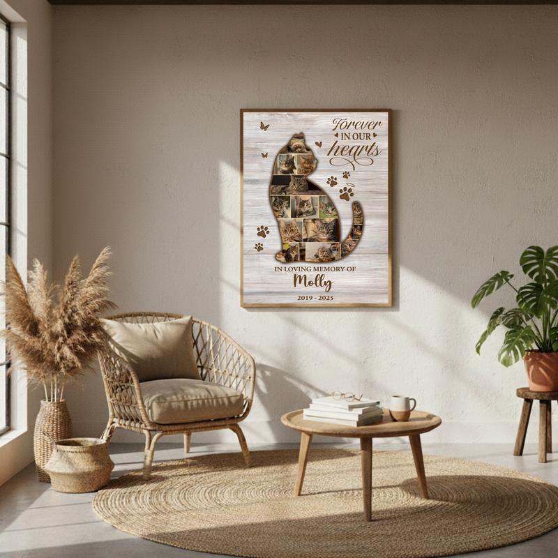 Forever Loved - Custom Cat Loss Photo Keepsake Canvas