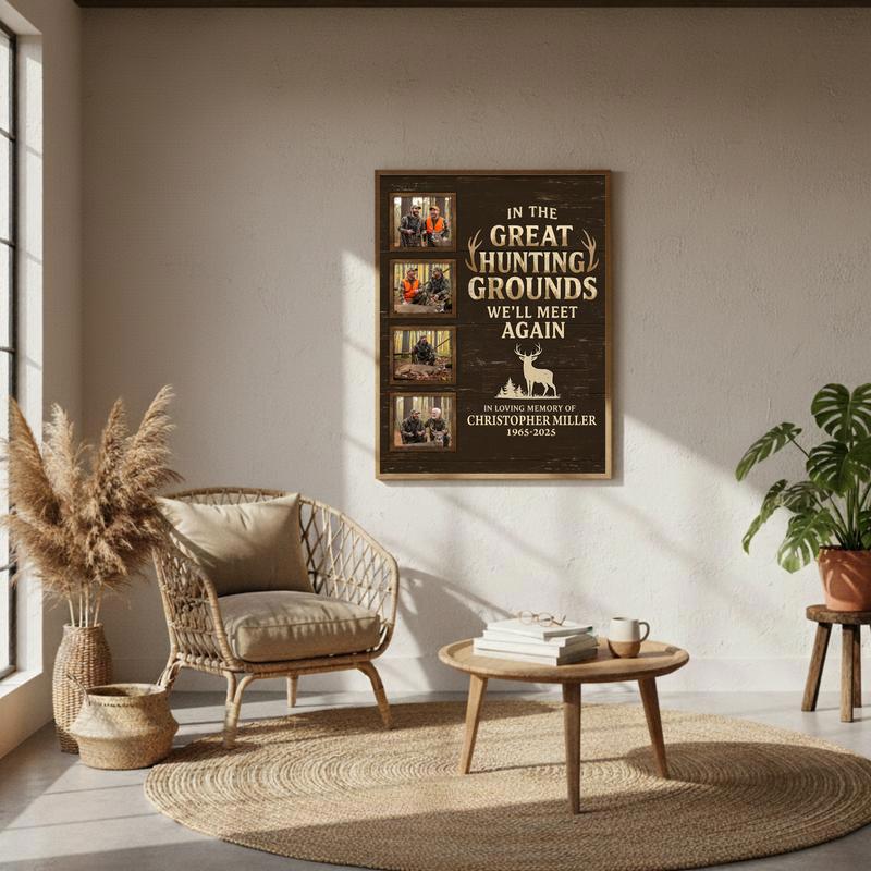 Hunter's Forever Home - Personalized Rustic Memorial Canvas
