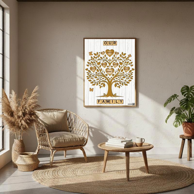 Custom Family Tree Canvas - Your Family Name Your Story