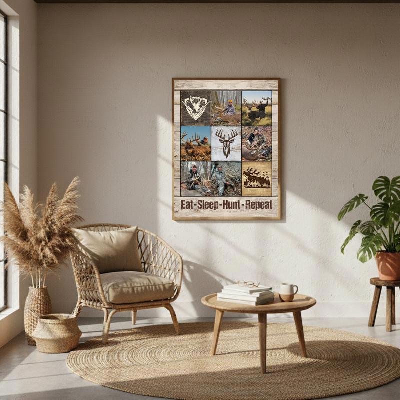 Personalized Hunting Photo Collage Canvas For Outdoorsmen Memories