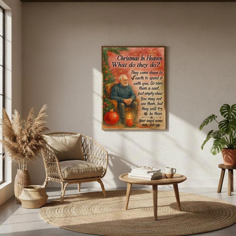 Personalized Memorial Keepsake Christmas In Heaven Canvas