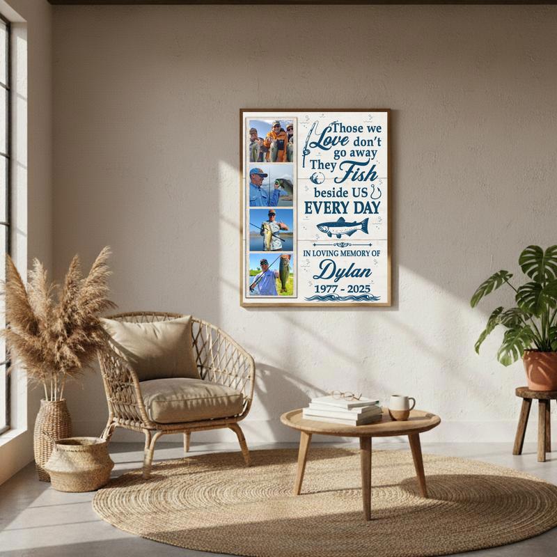 Personalized Memory Keepsake - Fishing Memorial Canvas