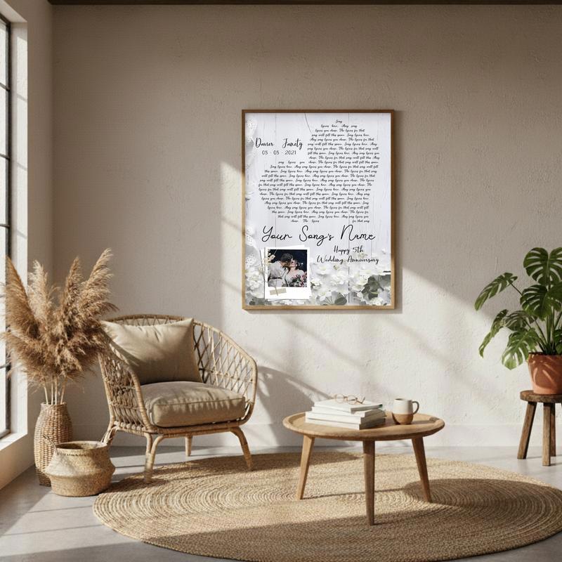Personalized Anniversary Song Canvas Wall Art for Couple