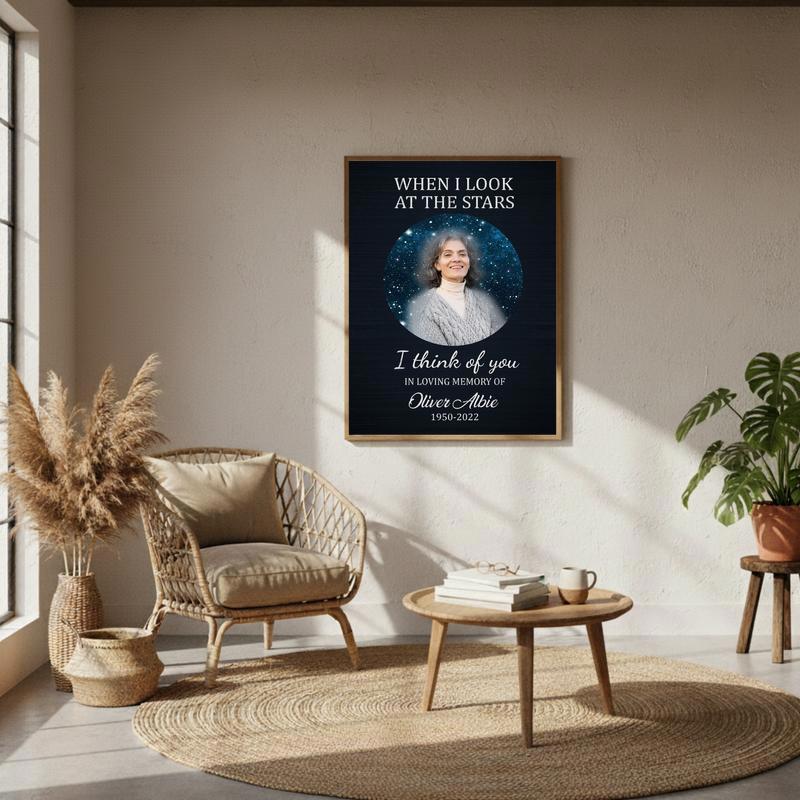 Personalized Star In Heaven Mom Tribute Wall Art Canvas