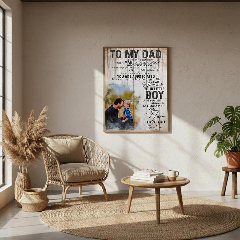 Personalized Son-to-Dad Canvas Gift, Your Little Boy's Promise 