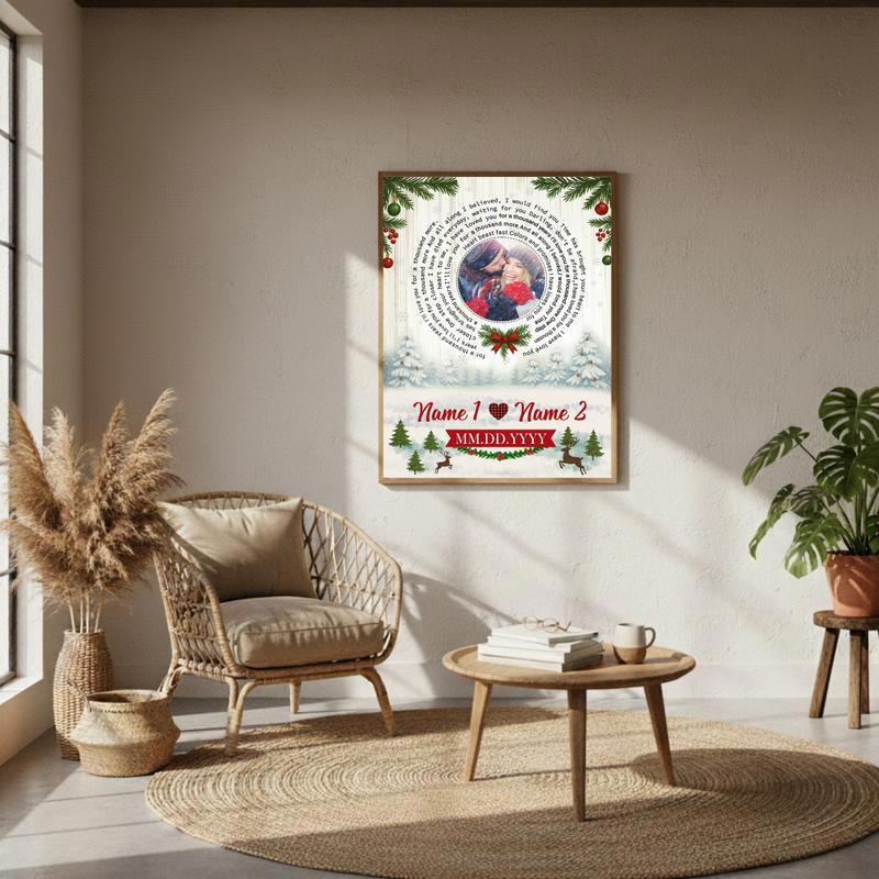 Romantic Christmas Gift Custom Love Song Photo Canvas