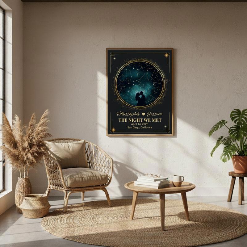 Romantic Custom Star Map For Couples Wedding Gift Canvas