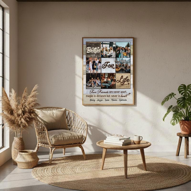 Soulmate Bestie Photo Collage Gift - Personalized Keepsake Canvas