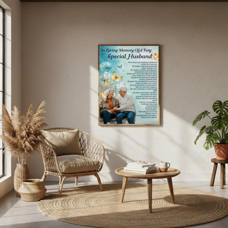 Your Memory Lives On - Personalized Husband Memorial Canvas