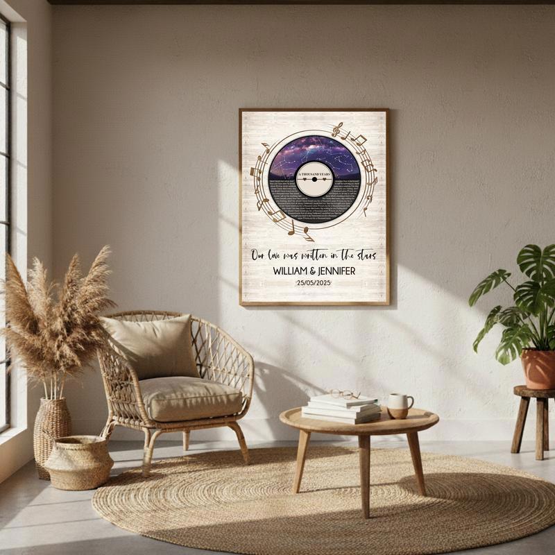 Your Song & Starry Night Map - Personalized Anniversary Canvas