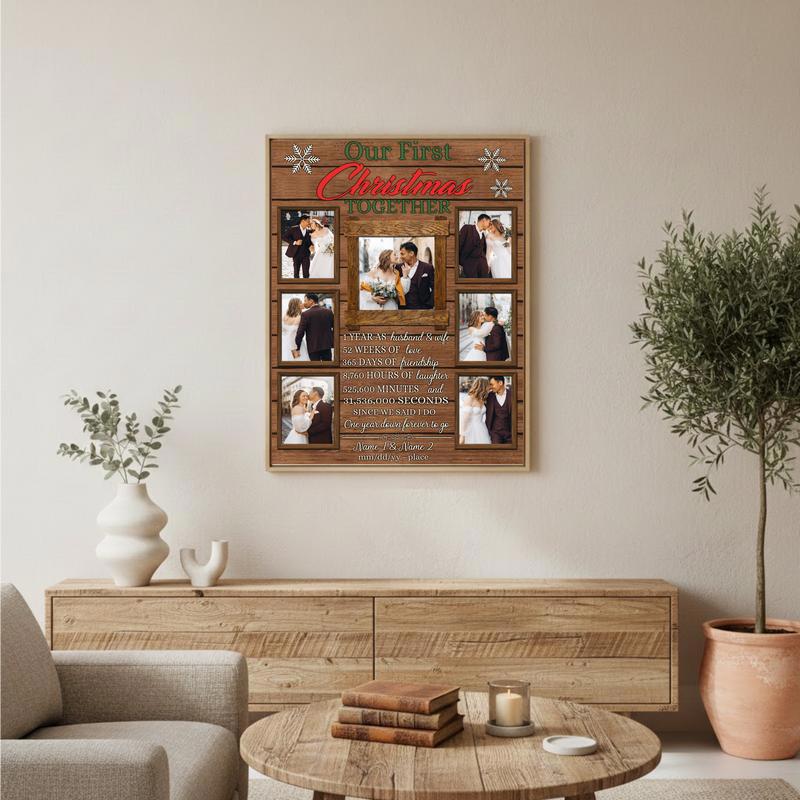 A Couple's First Christmas & 1st Anniversary Photo Collage Canvas
