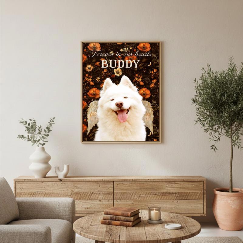 Beloved Dog Memorial Photo Keepsake For Fall Tribute Canvas