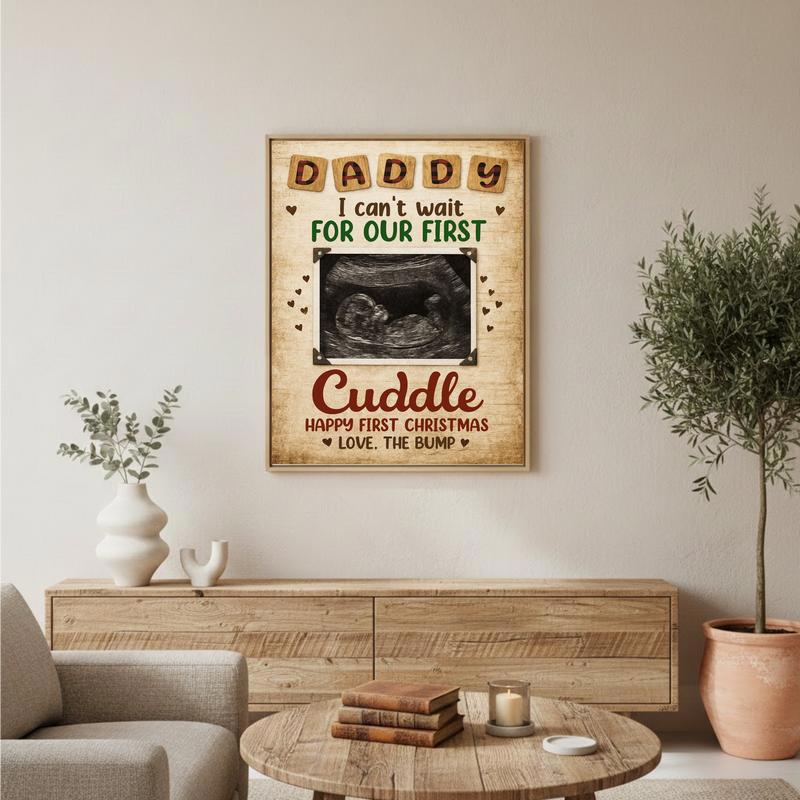 Bump's First Gift - Personalized Ultrasound Christmas Canvas