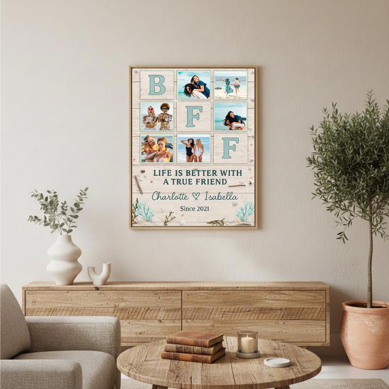Coastal Vibe Friendship Keepsake - Best Friend Forever Canvas