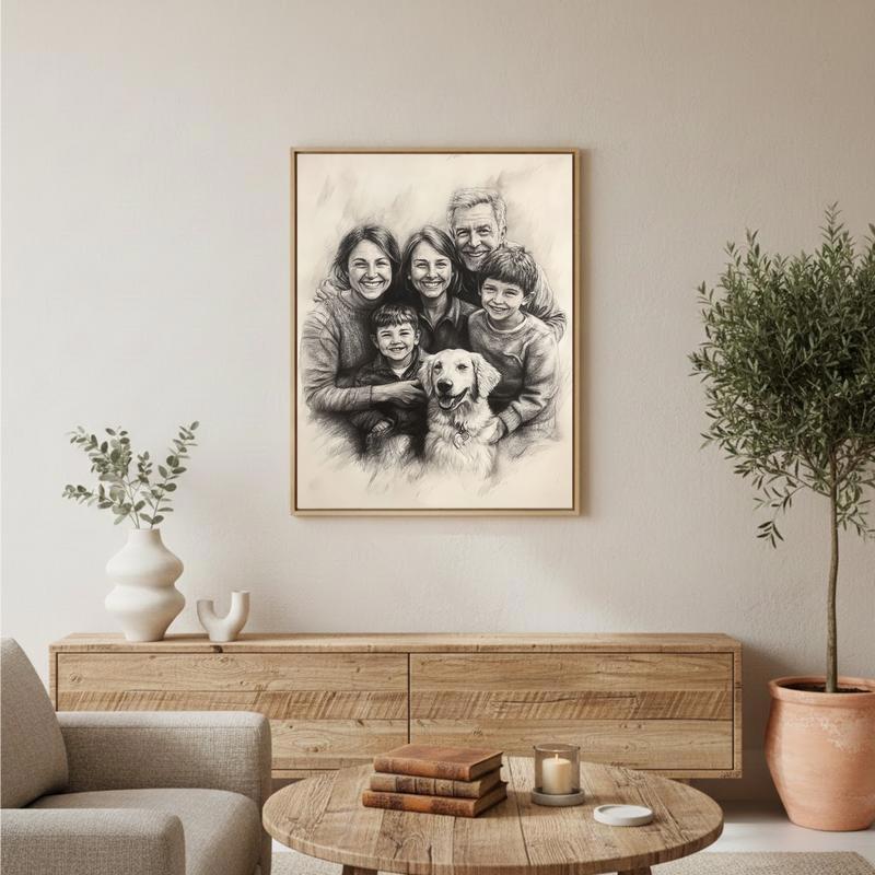 Heirloom Charcoal Sketch Canvas Timeless Family Wall Art