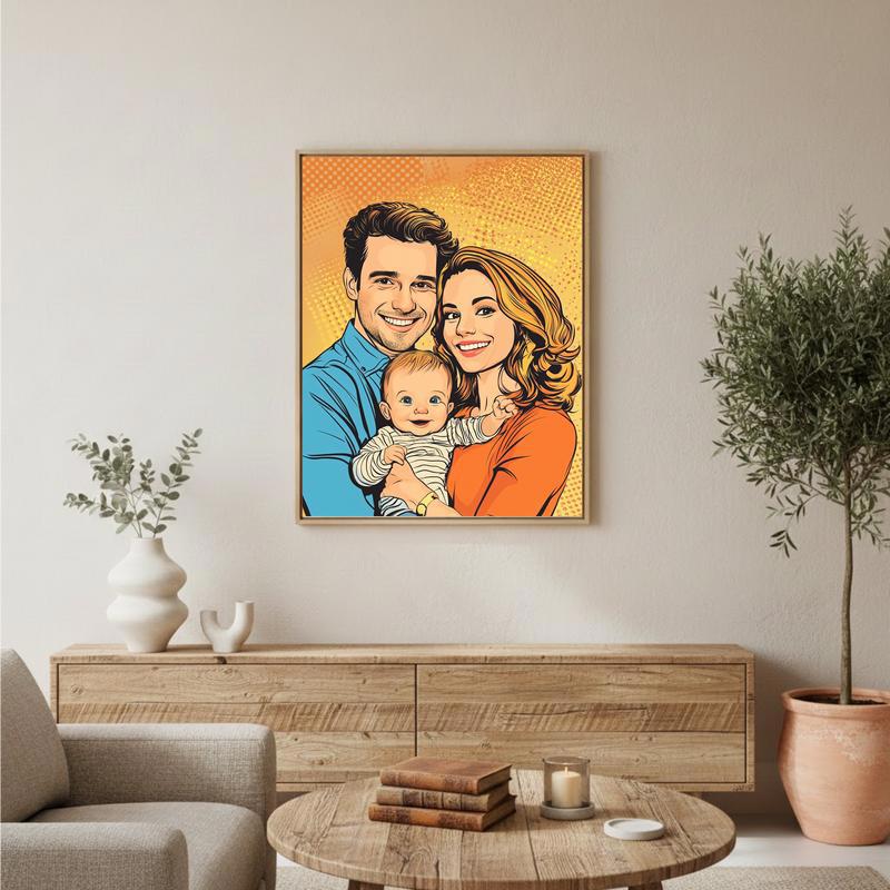 Modern Art Splash Personalized Family Pop Art Canvas