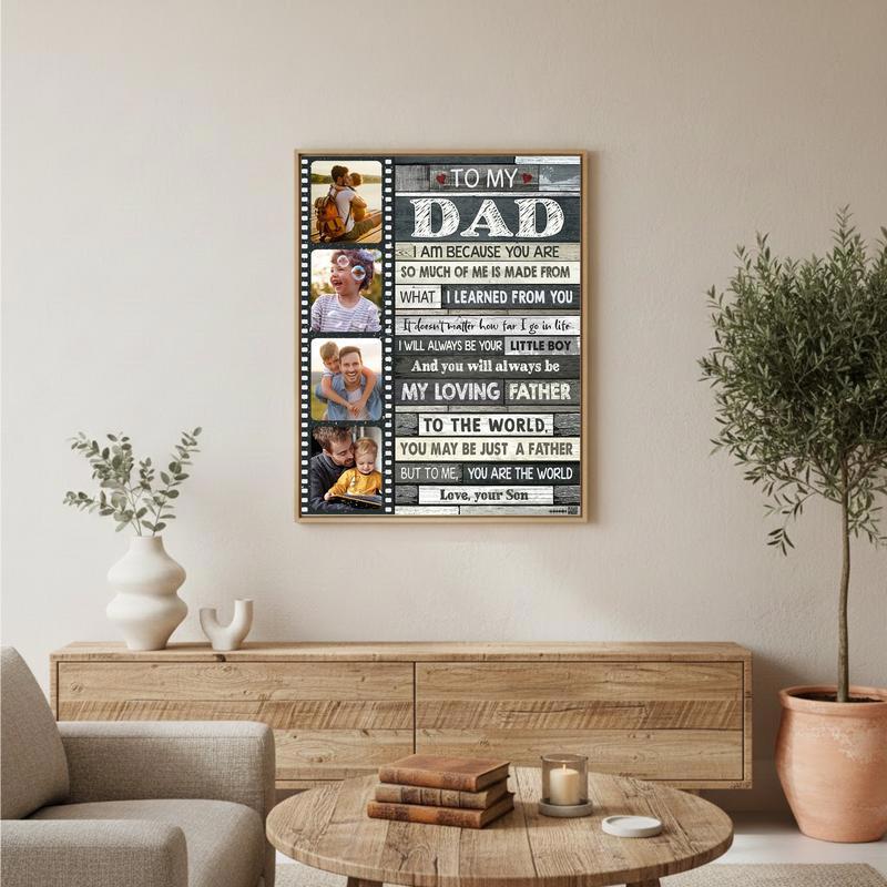 Son's Message of Love Dad's Custom Canvas Keepsake