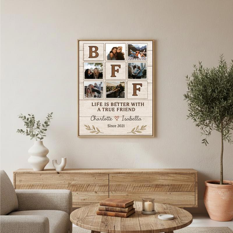 Forever Friends Personalized Rustic Photo Collage Canvas