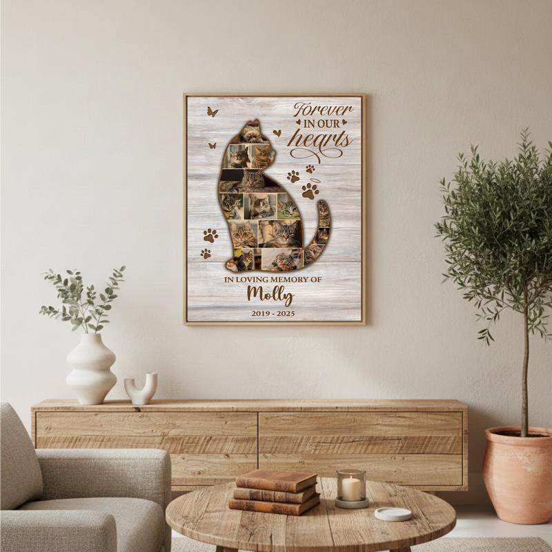 Forever Loved - Custom Cat Loss Photo Keepsake Canvas
