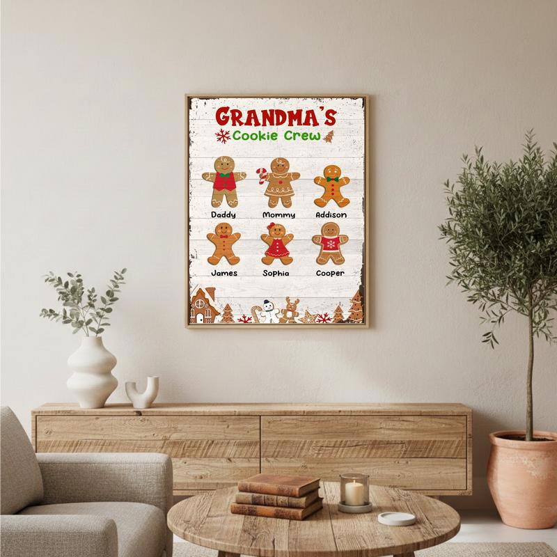 Gingerbread Family Christmas - Custom Grandma’s Cookie Crew Canvas