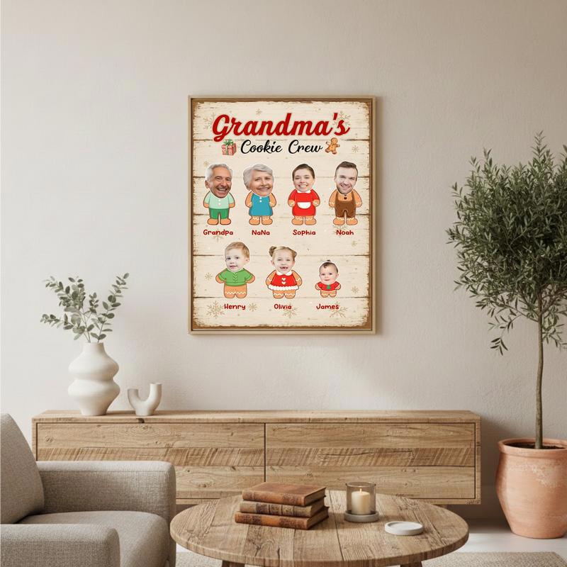 Gingerbread Family - Custom Grandma’s Cookie Crew Christmas Canvas