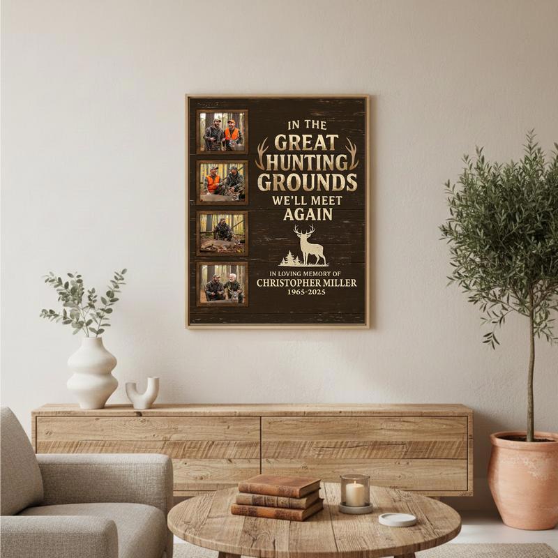 Hunter's Forever Home - Personalized Rustic Memorial Canvas