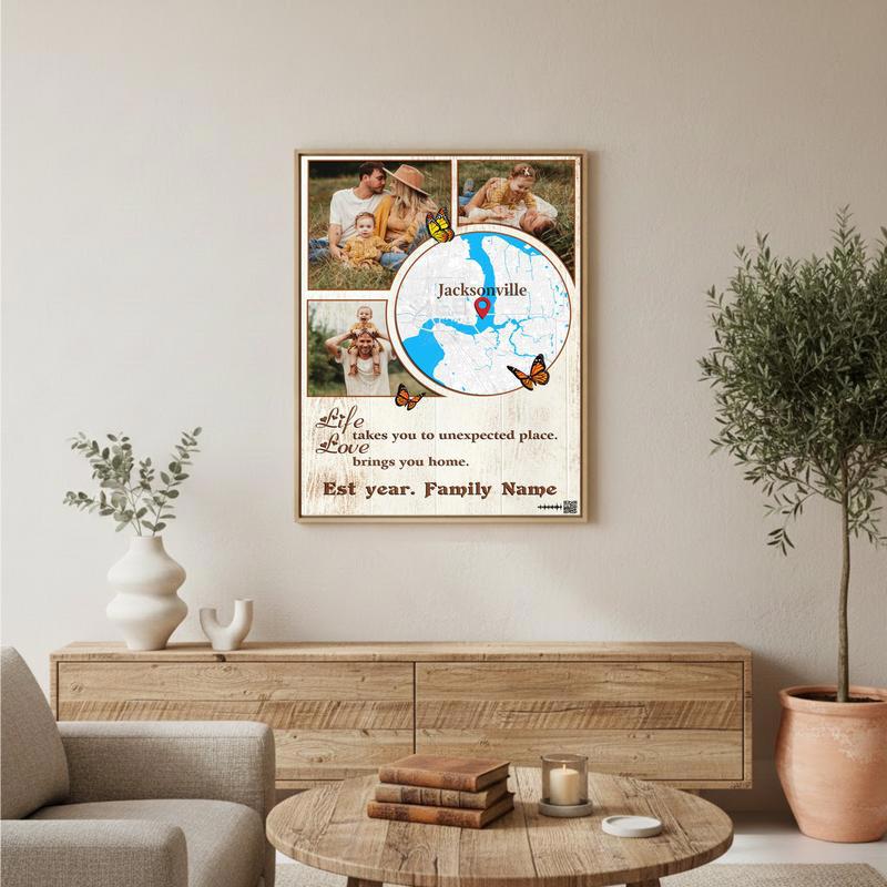 Personalized Map Canvas Life's Unexpected Journey Photo Art