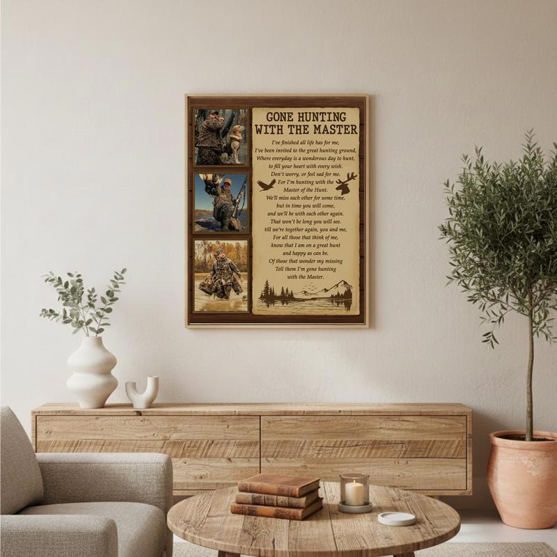 Personalized Hunter Memorial - Gone Hunting Remembrance Canvas