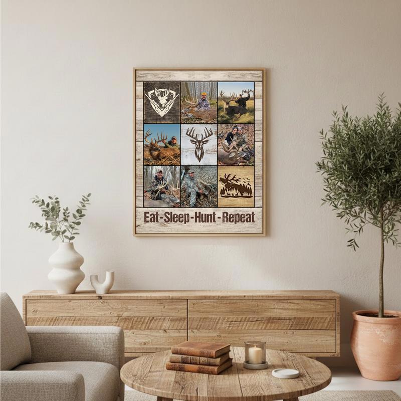 Personalized Hunting Photo Collage Canvas For Outdoorsmen Memories