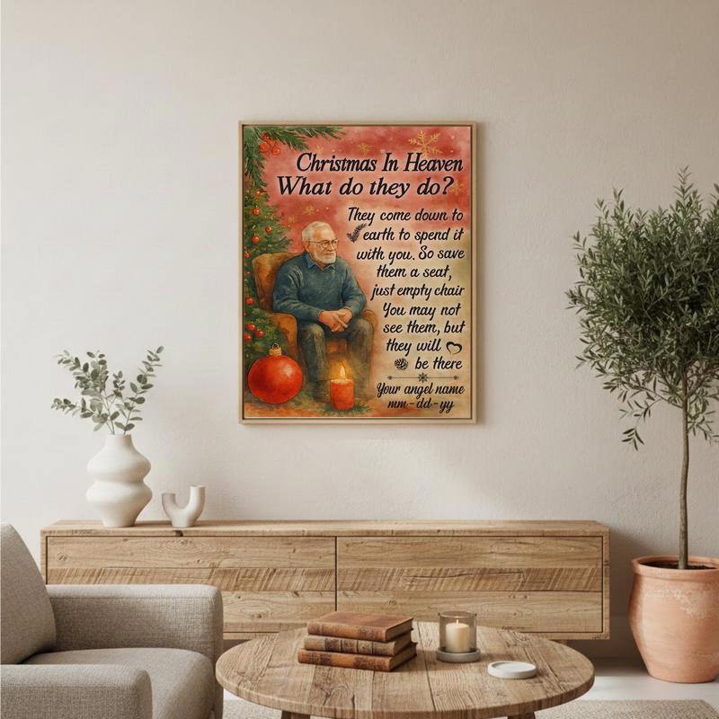 Personalized Memorial Keepsake Christmas In Heaven Canvas