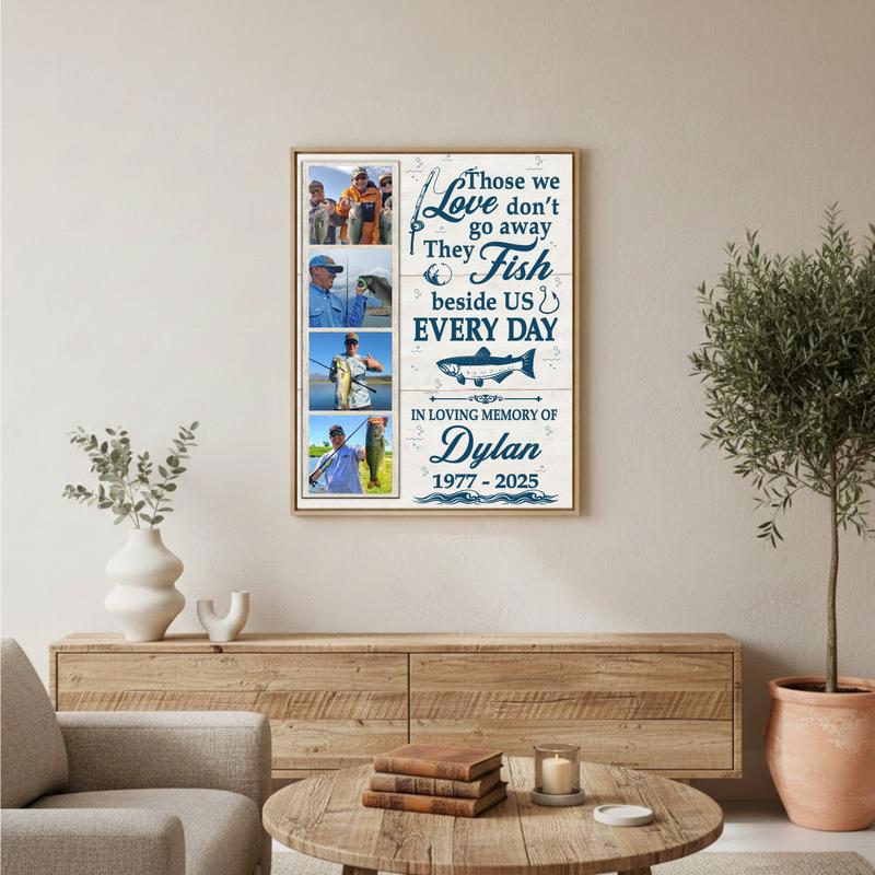 Personalized Memory Keepsake - Fishing Memorial Canvas