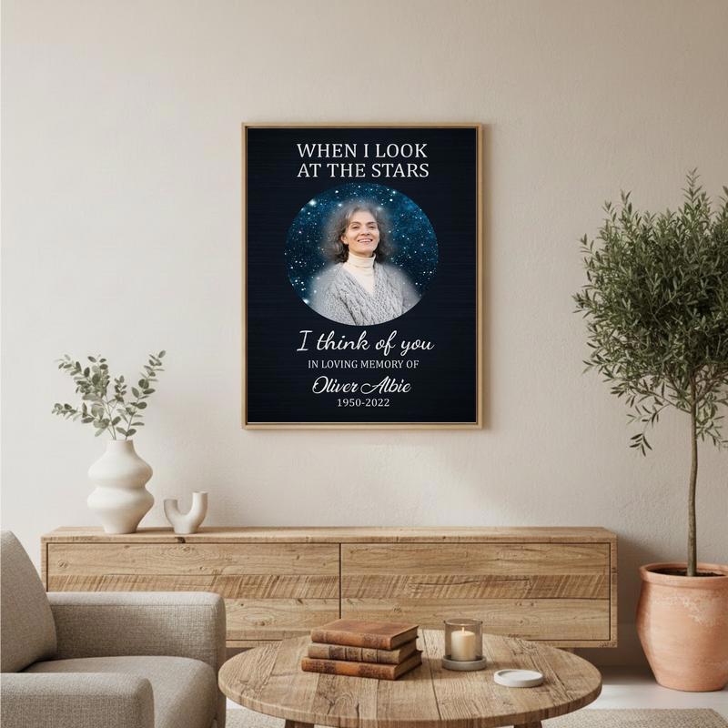 Personalized Star In Heaven Mom Tribute Wall Art Canvas