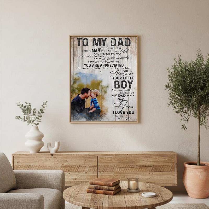 Personalized Son-to-Dad Canvas Gift, Your Little Boy's Promise 